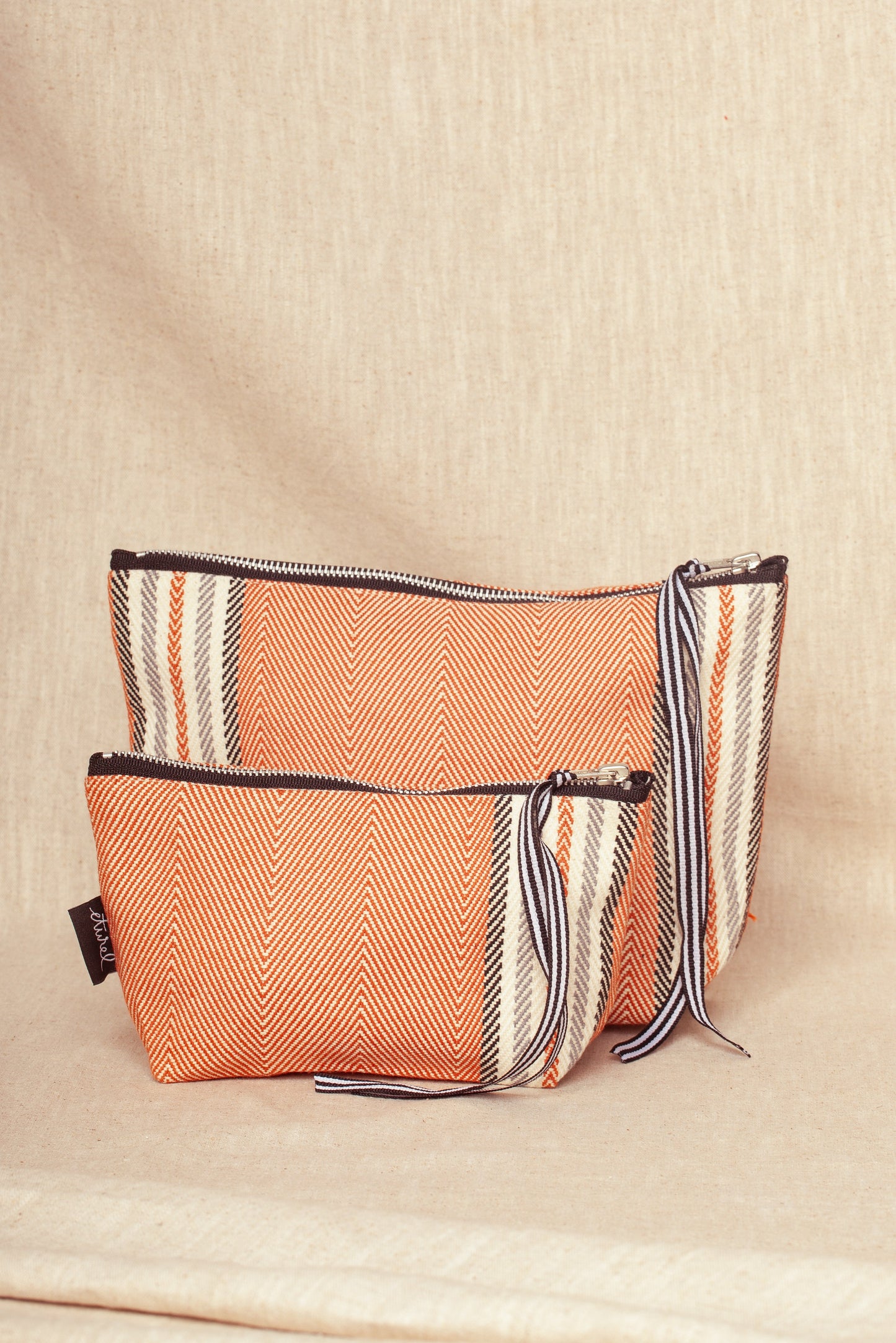 Neceser/estuche sarga de burgos arcilla