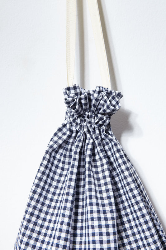 Panera pan de barra cuadros vichy azul marino