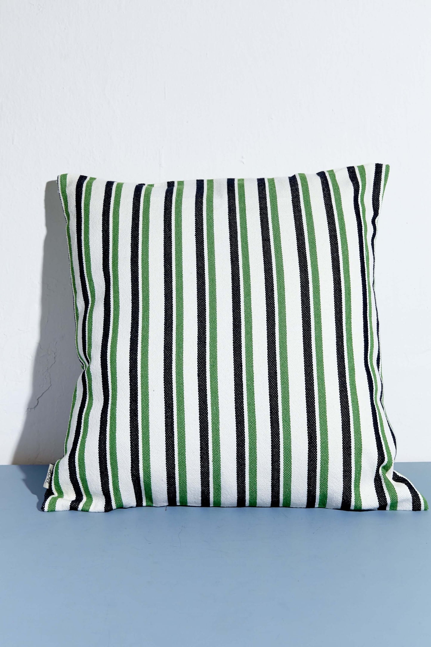 Funda cojín loneta verde y negro 50cmx50cm