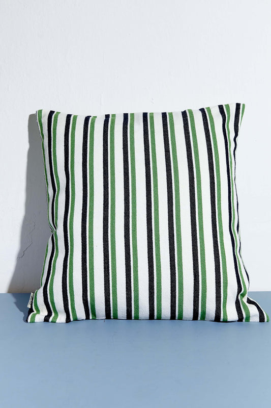 Funda cojín loneta verde y negro 50cmx50cm