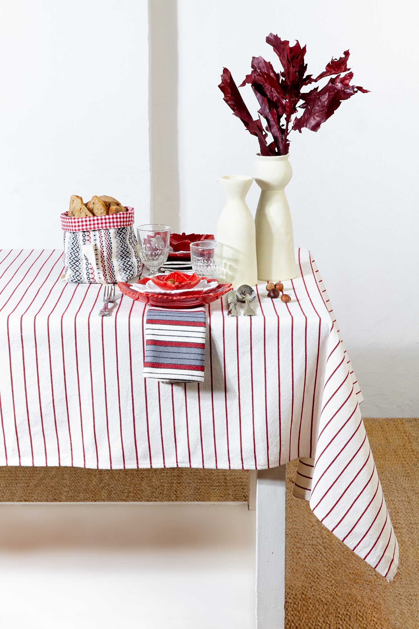 Mantel loneta granate