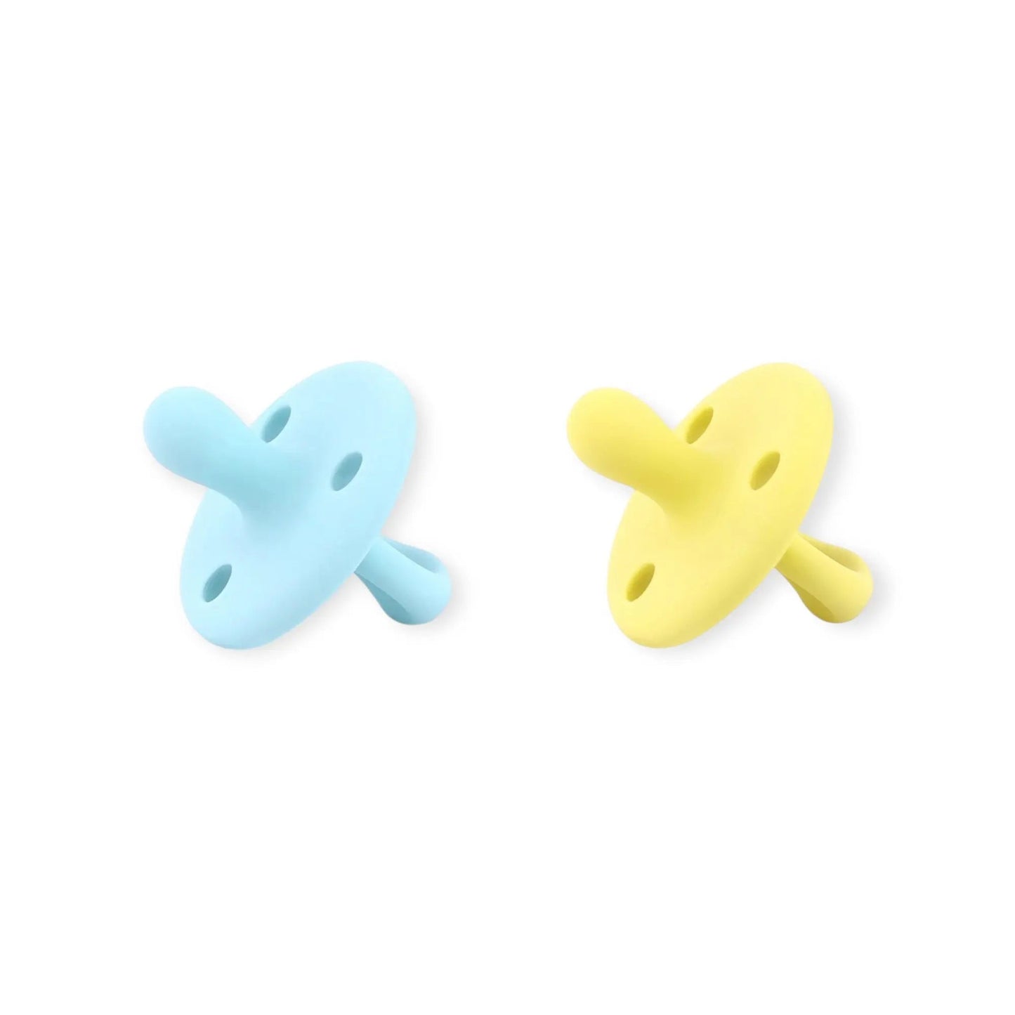 Kit 2 Chupetes Clásicos para Bebé Celeste y Amarillo | Silicona Orgánica Nenina & Co