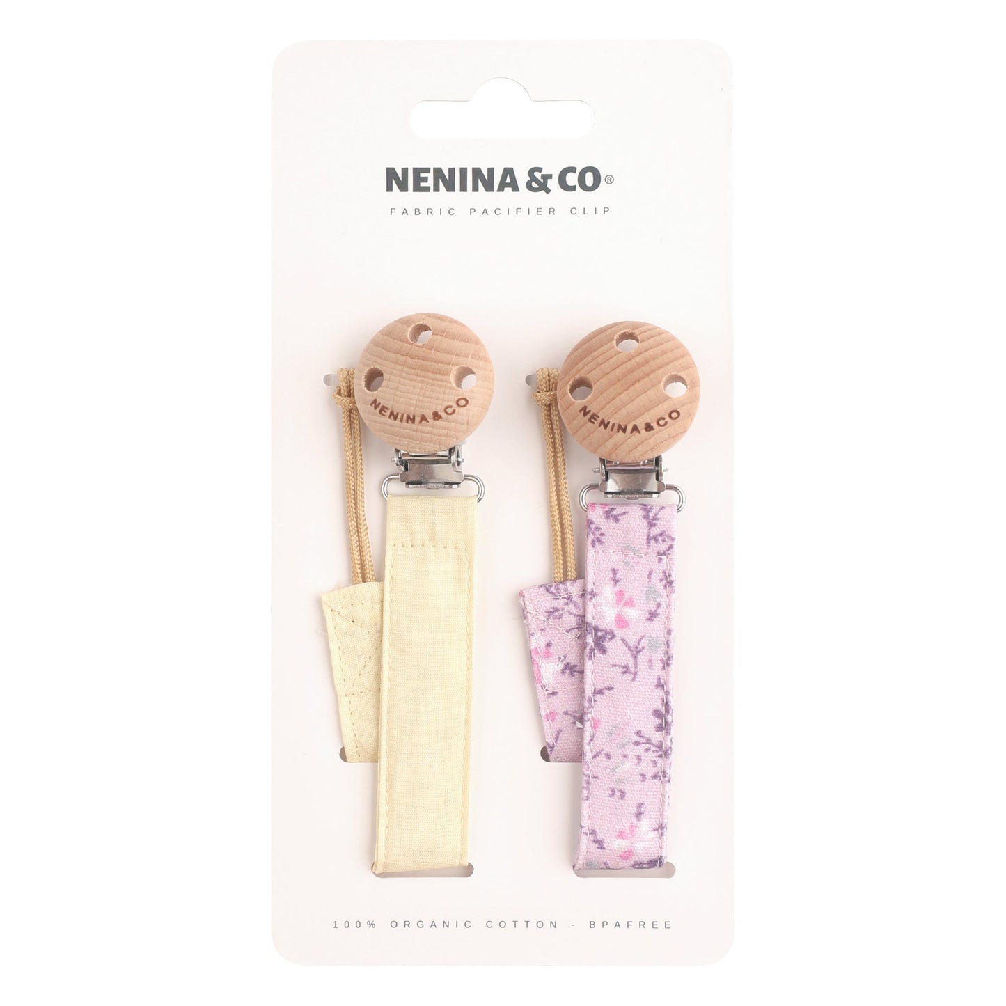 Kit Nenina & Co Gris + Rosa pálido| 2 Chupetes + 2 Chupeteros + Guardachupete