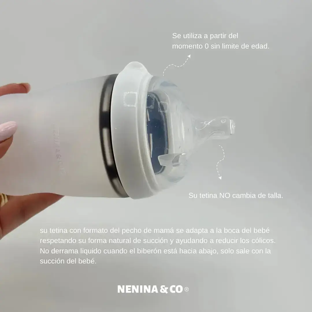 Biberones +0 meses aptos para lactancia materna de Silicona orgánica Nenina & Co