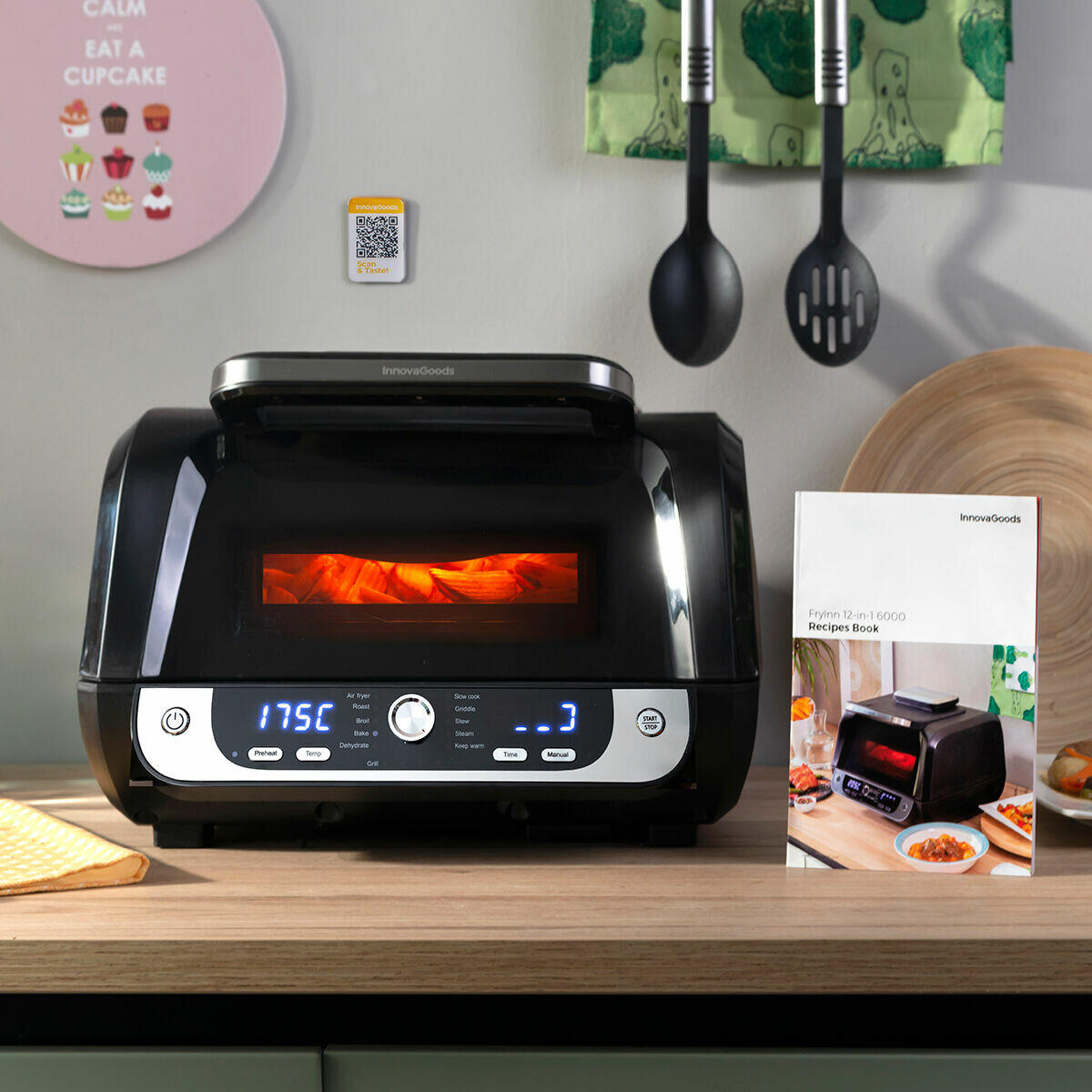 Freidora de aire saludable 6L - Air fryer InnovaGoods apertura fácil y ventana visualización