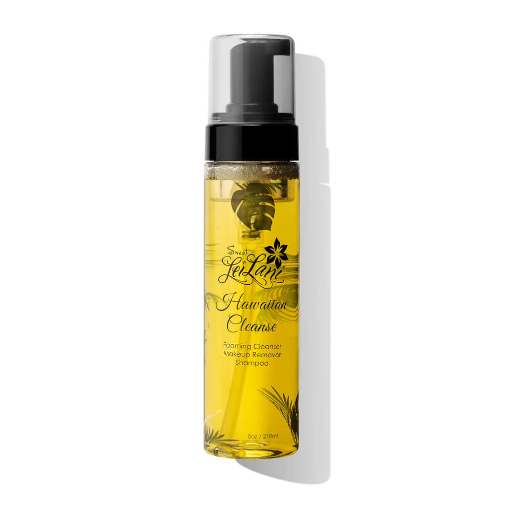 Hawaiian Cleanser | Makeup Remover and More bottle, foaming cleanser for revitalizing skin and removing makeup.