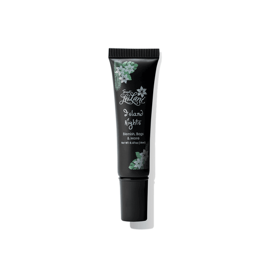 Island Nights Under Eye Perfector Cream for reducing puffiness and dark circles with plant-derived ingredients.