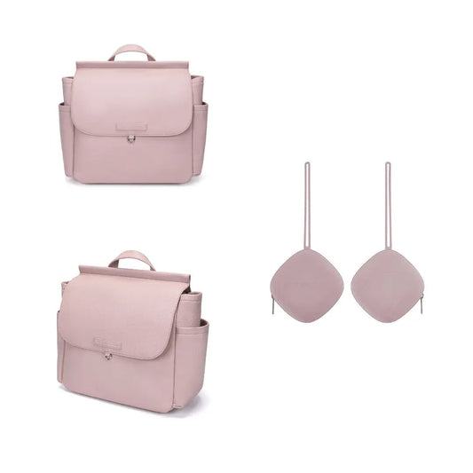 Bolso Maternal Rosa Pálido +Guardachupete Diamond + Cambiador de Regalo Nenina & Co