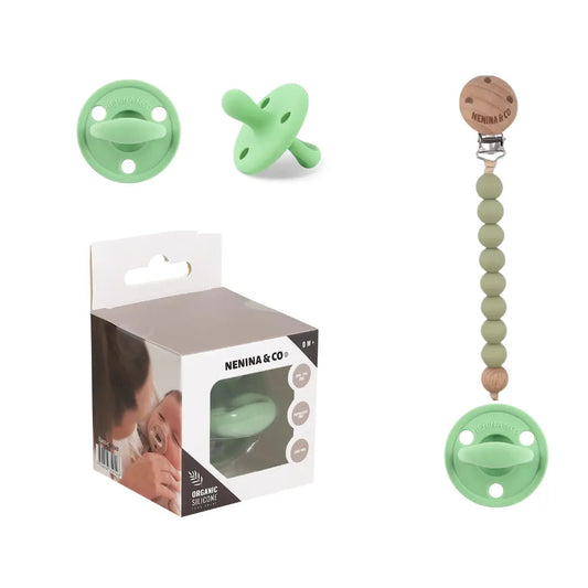 Chupete Clásico + Chupetero Spring Nenina & Co | Combinación Ideal para tu Recién Nacido
