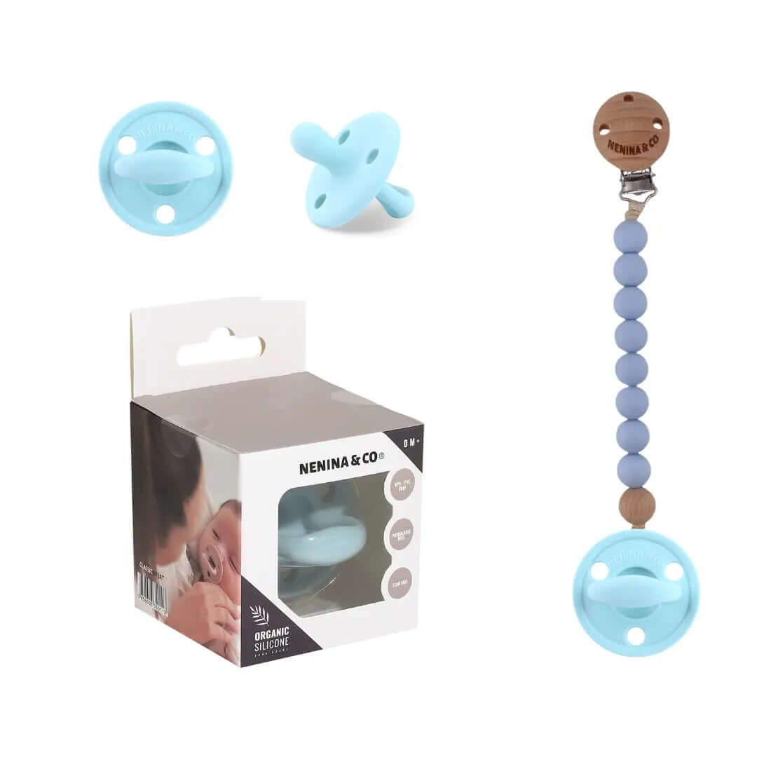 Chupete Clásico + Chupetero Spring Nenina & Co | Combinación Ideal para tu Recién Nacido