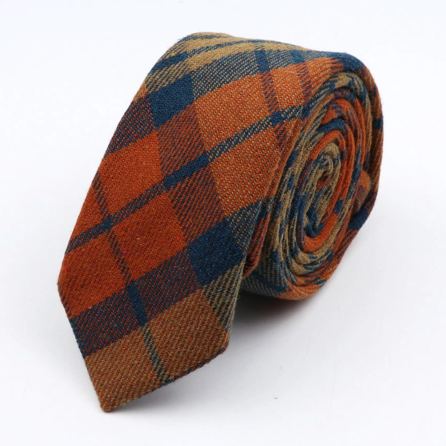 Balmoral · corbata de lana con cuadros naranjas y azules