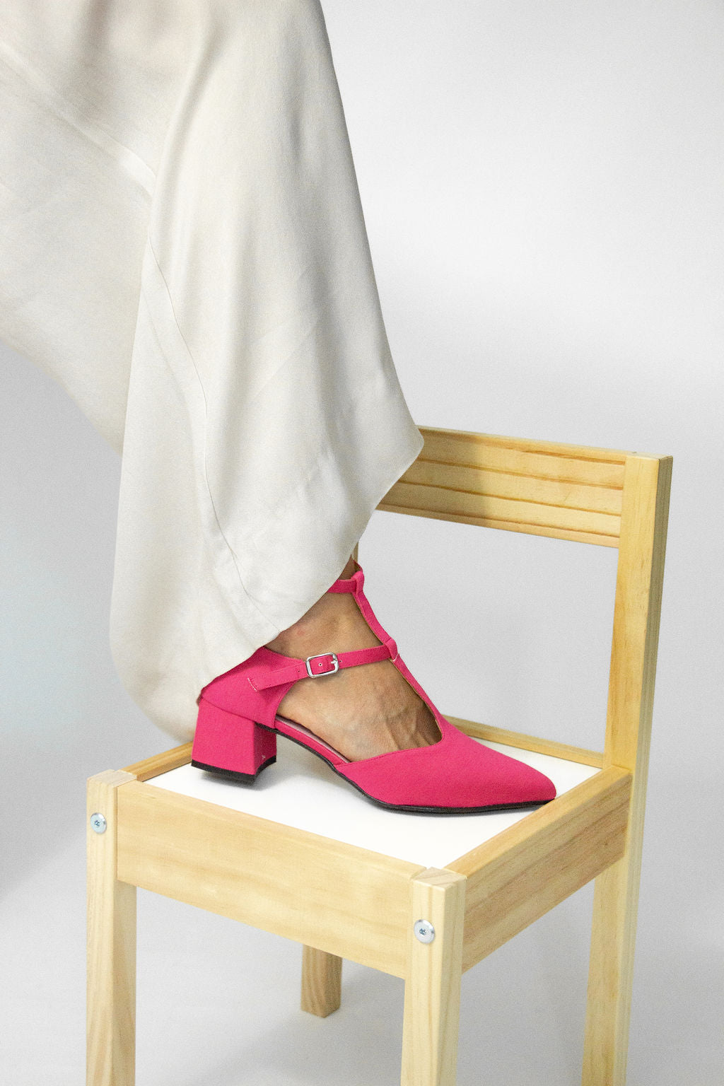 Tacón midi Bambú Rosa