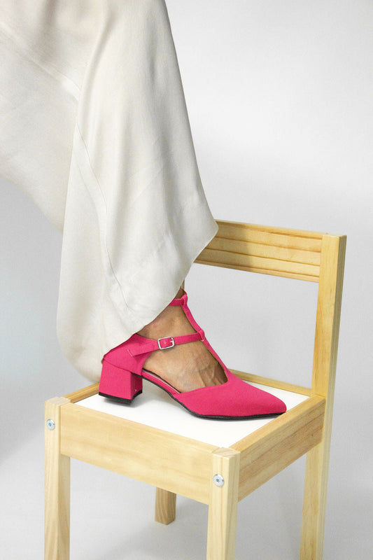 Tacón midi Bambú Rosa