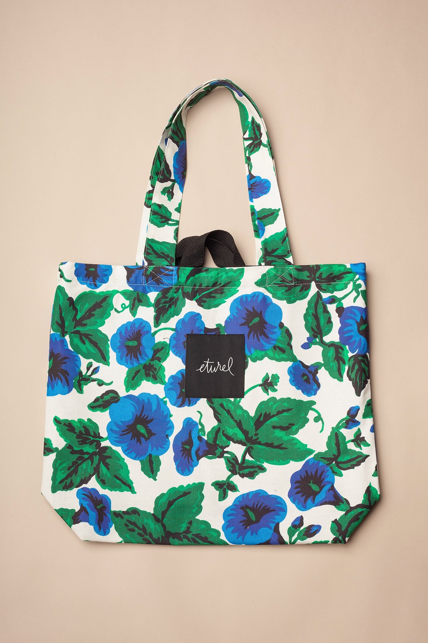 Bolso tote lona toldo flores