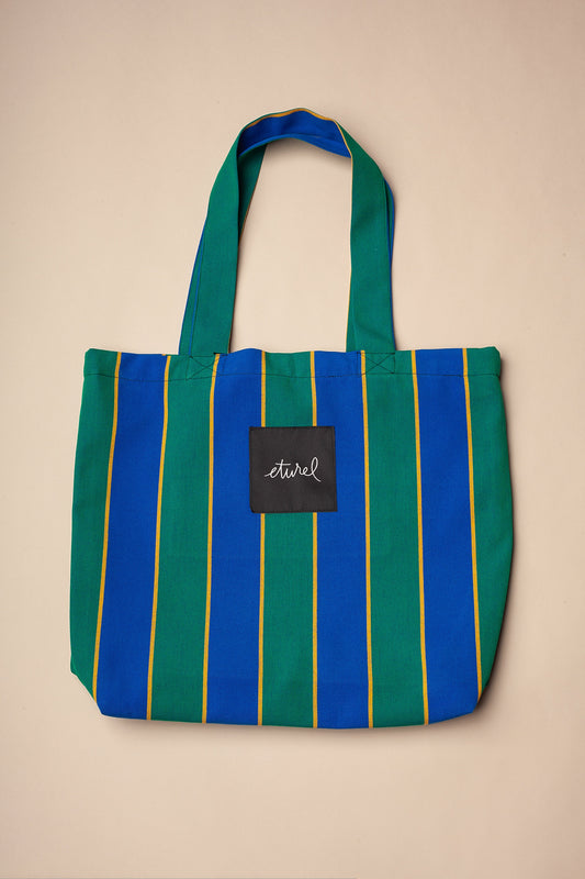 Bolso tote lona toldo rayas