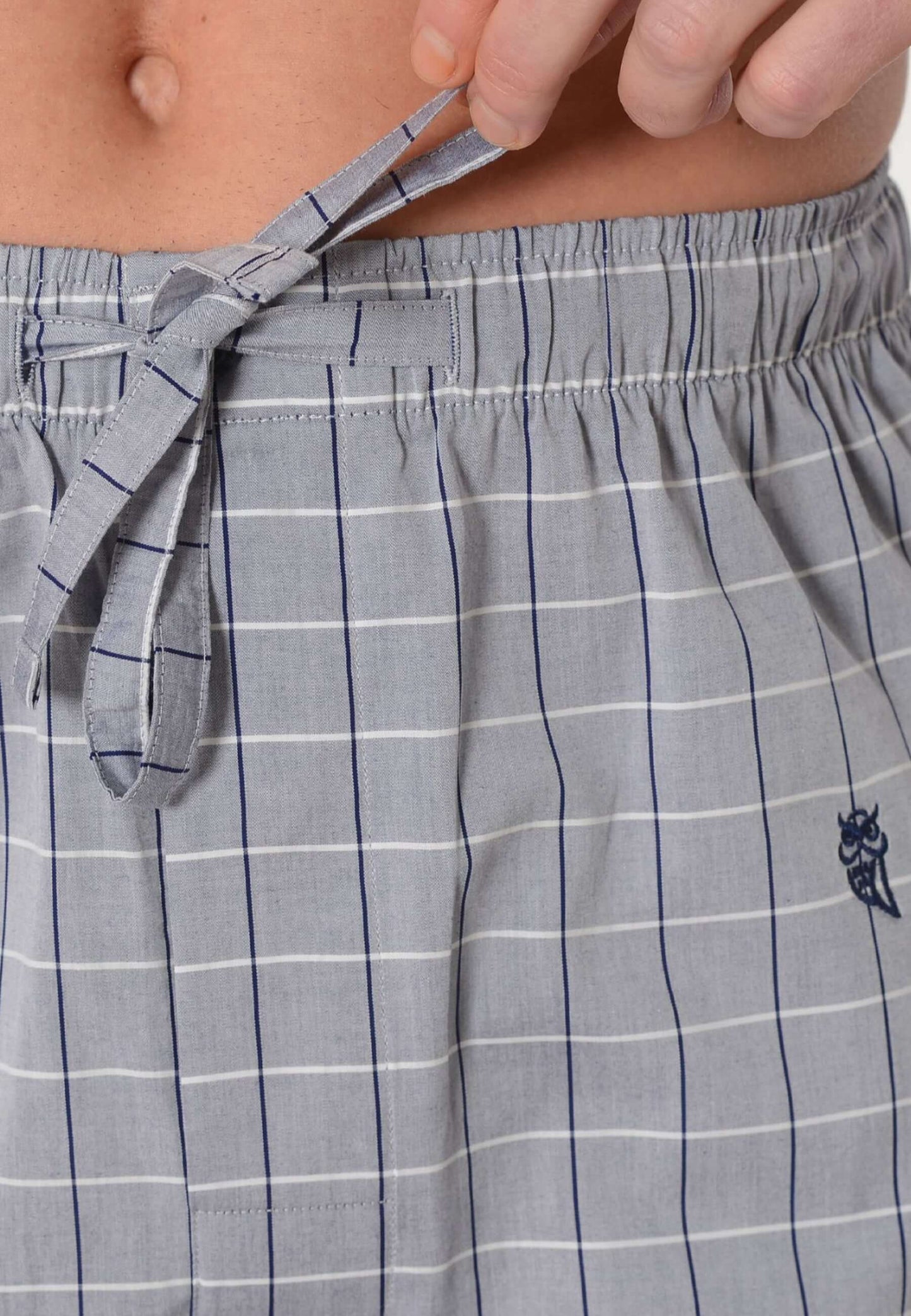 Pantalón Pijama Hombre Largo Algodón Popelín Cuadros - Gris 8973_20