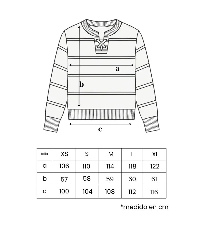 Suéter de rayas blancas y negras, material suave, estilo casual con cuello redondo y diseño de trenzado.