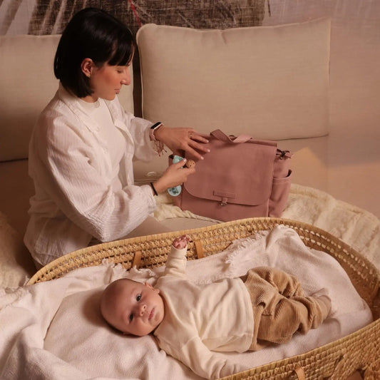 Kit Nacimiento Bebé Completo: Bolso Maternal, Cambiador, Neceser, Portadocumentos y Chupete Clásico | Nenina & Co