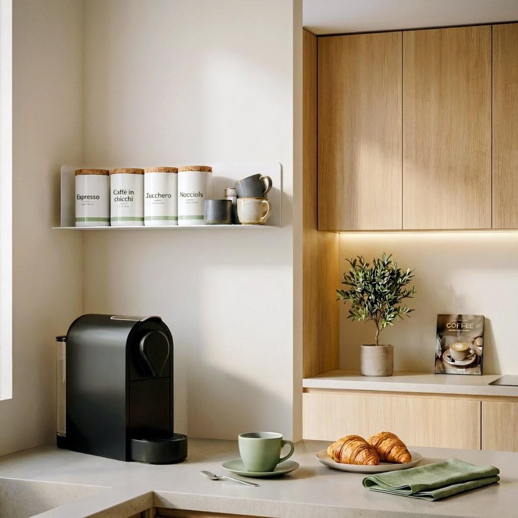 Estantería de pared en acero inoxidable negro beige o blanco