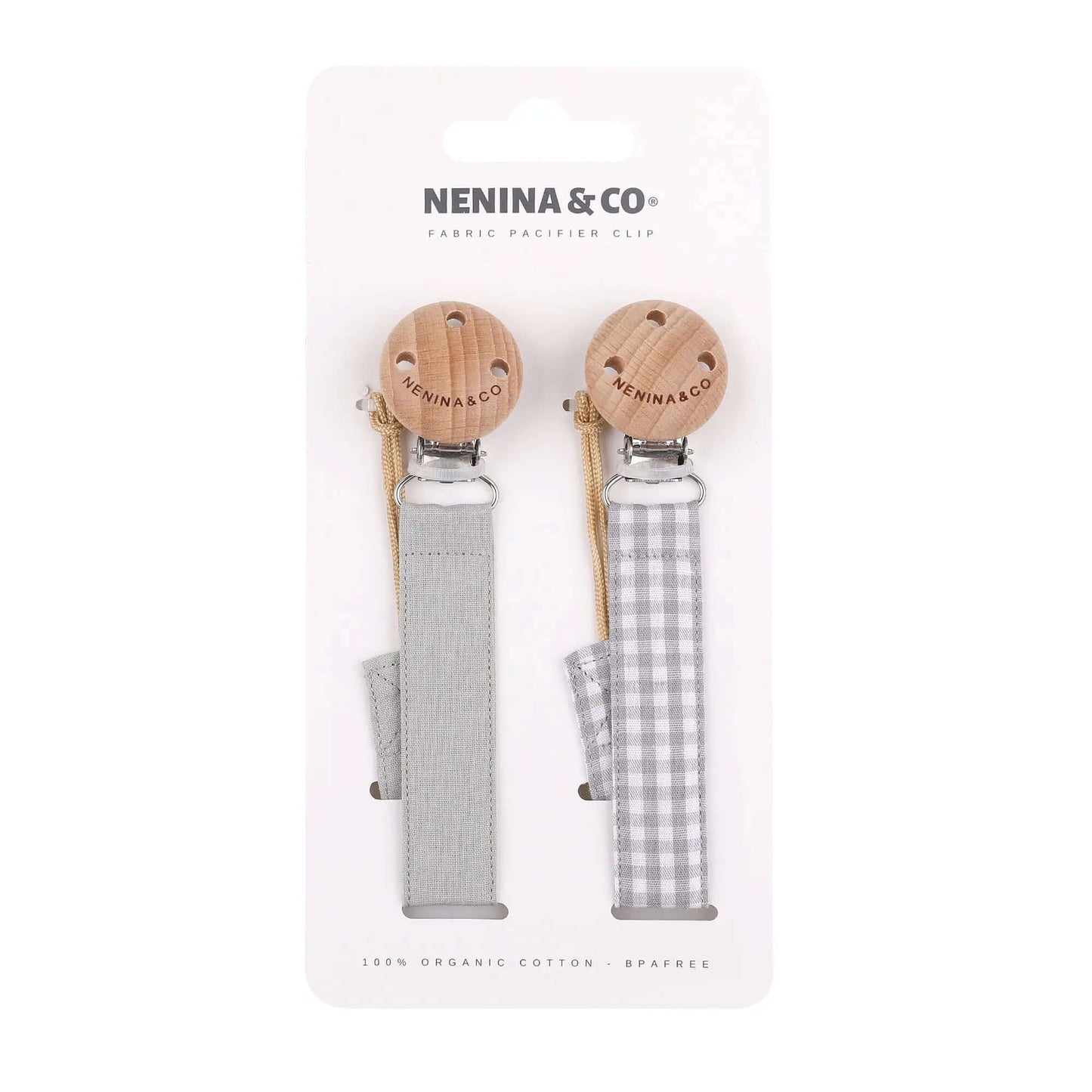 Kit 1 Guardachupete + 2 Chupeteros + 1 Chupetes Mint y Gris DIAMOND Nenina & Co