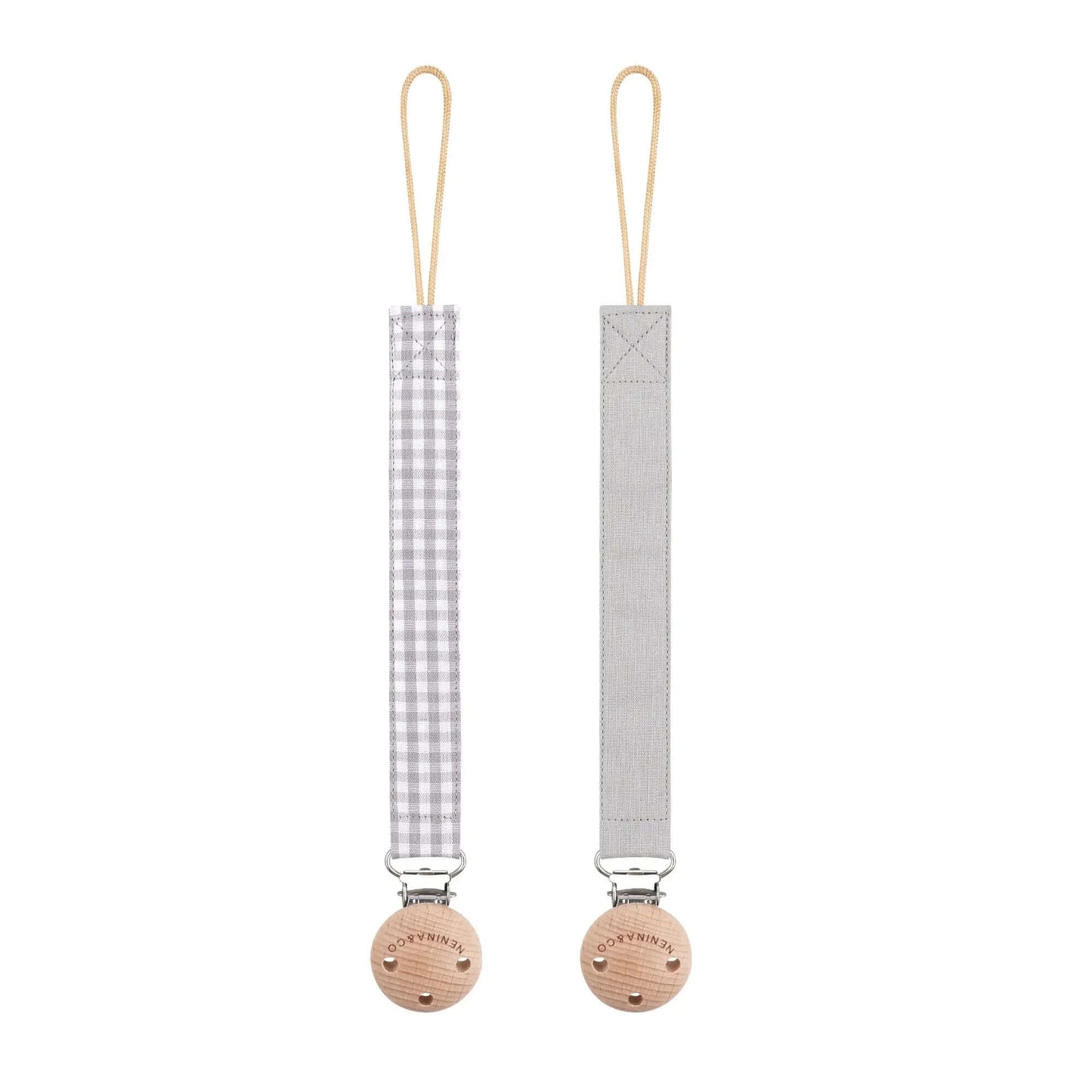 Kit 1 Guardachupete + 2 Chupeteros + 1 Chupetes Mint y Gris DIAMOND Nenina & Co