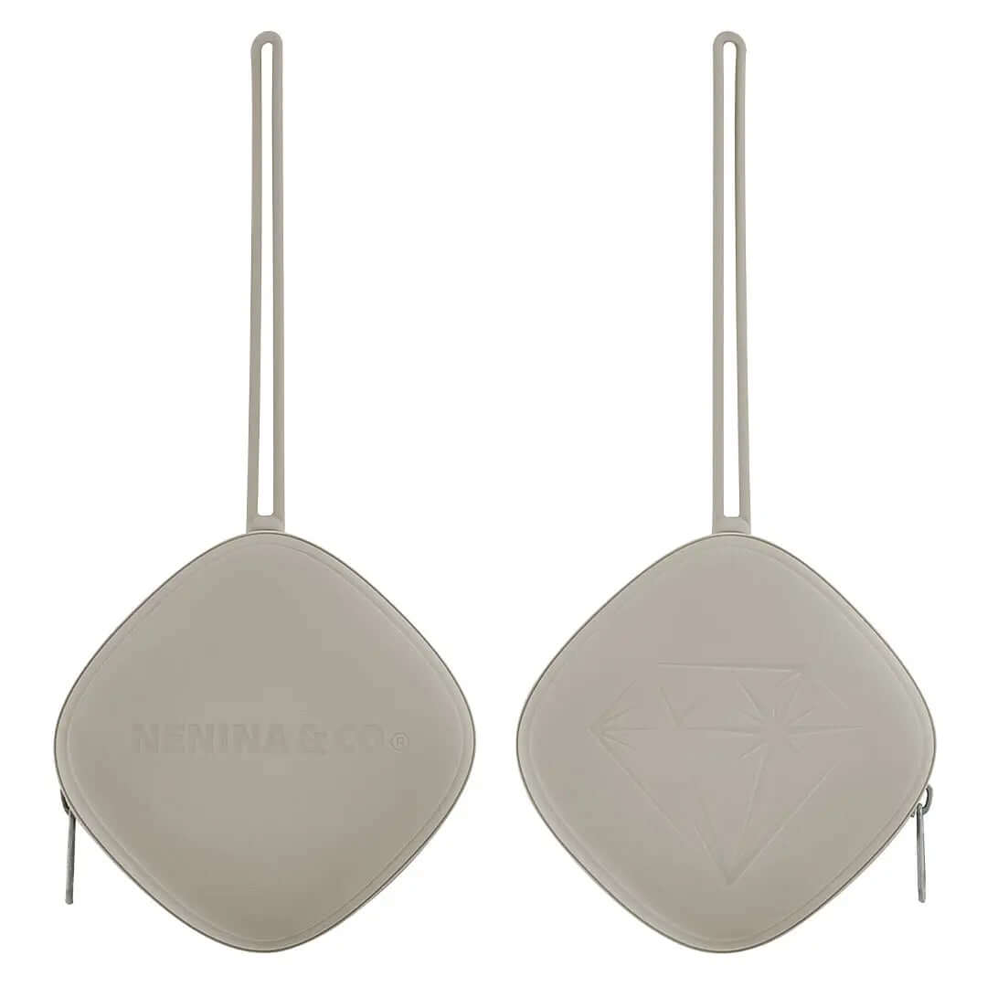 Kit 1 Guardachupete + 2 Chupeteros + 1 Chupetes Mint y Gris DIAMOND Nenina & Co