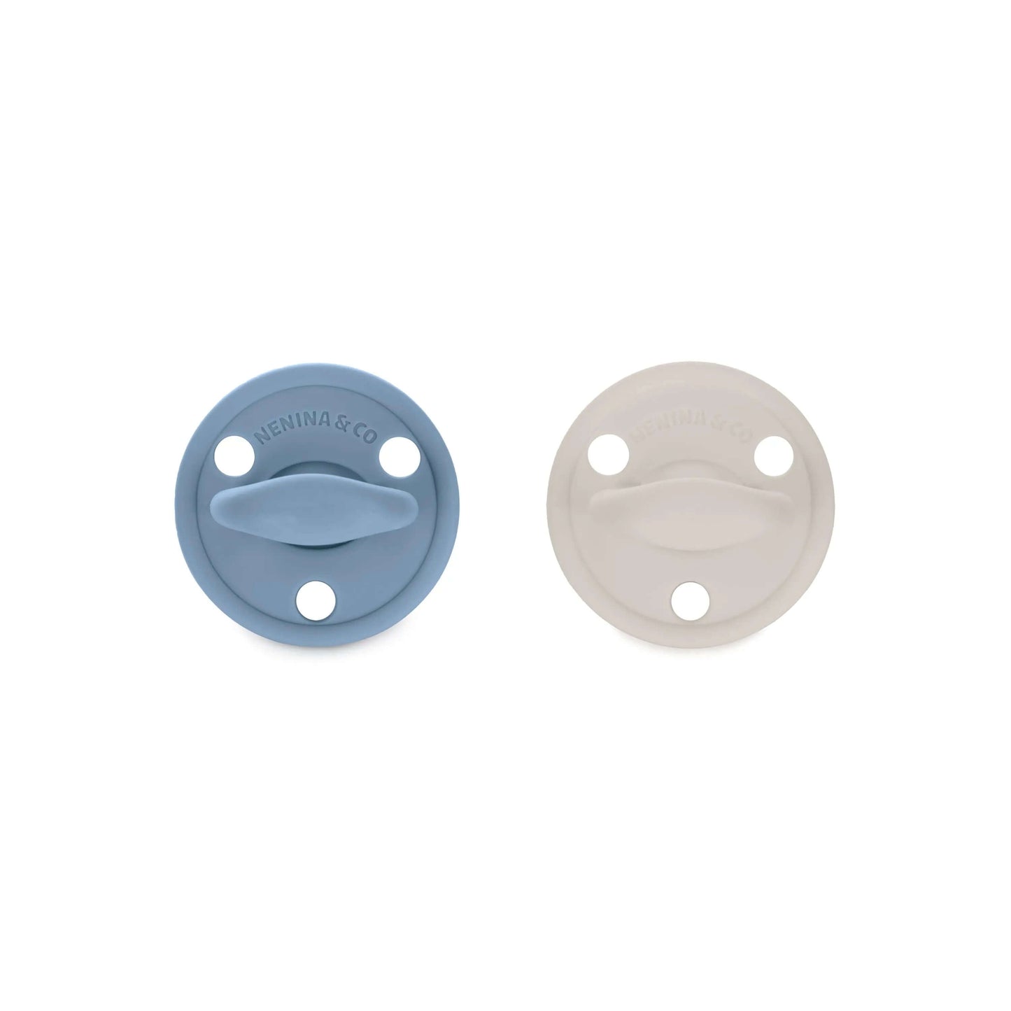 Kit 1 Guardachupete + 2 Chupeteros + 2 Chupetes Azul y Beige DIAMOND Nenina & Co