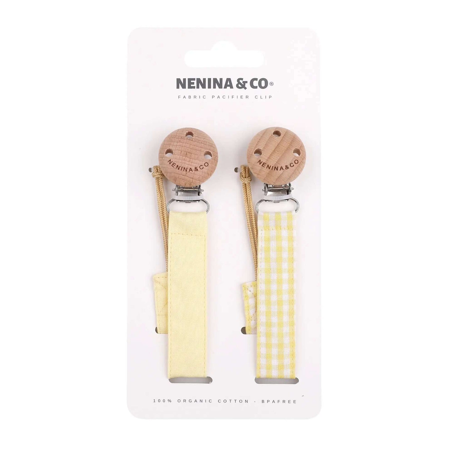 Kit bebé 1 Guardachupete + 2 Chupeteros + 2 Chupetes Blue y Amarillo DIAMOND Nenina & Co