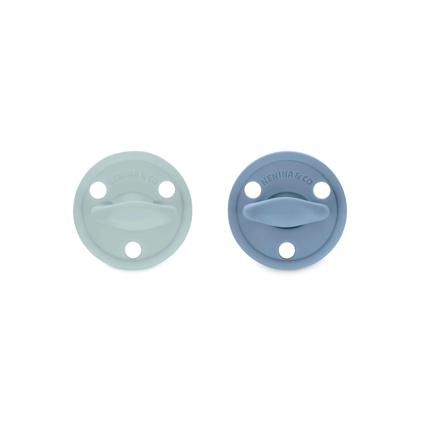 Kit 1 Guardachupete + 2 Chupeteros + 2 Chupetes Celeste y Azul DIAMOND Nenina & Co
