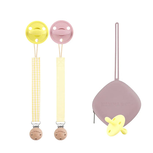 Kit 1 Guardachupete + 2 Chupeteros + 2 Chupetes DIAMOND Nenina & Co