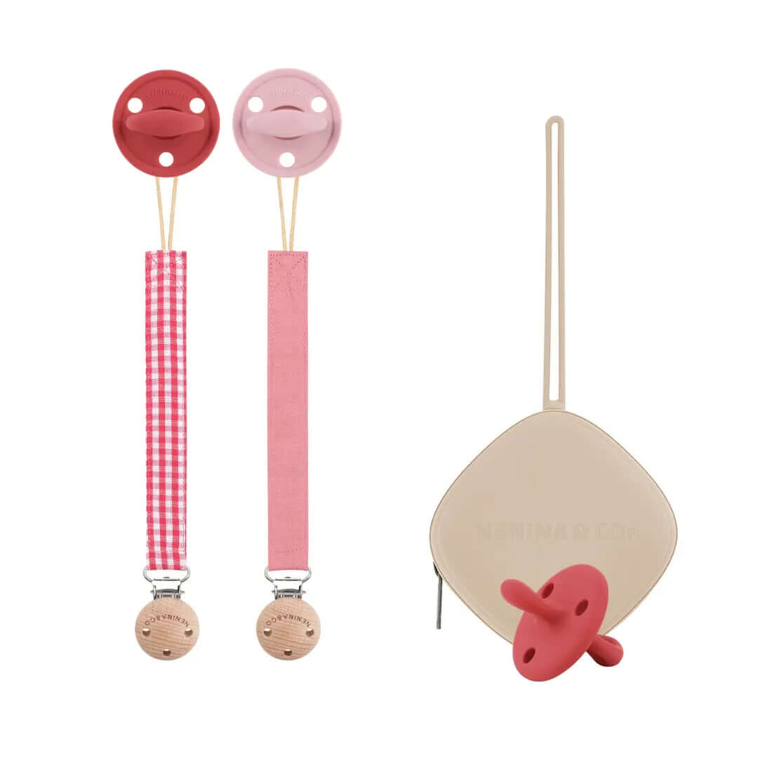 Kit 1 Guardachupete + 2 Chupeteros + 2 Chupetes DIAMOND Nenina & Co