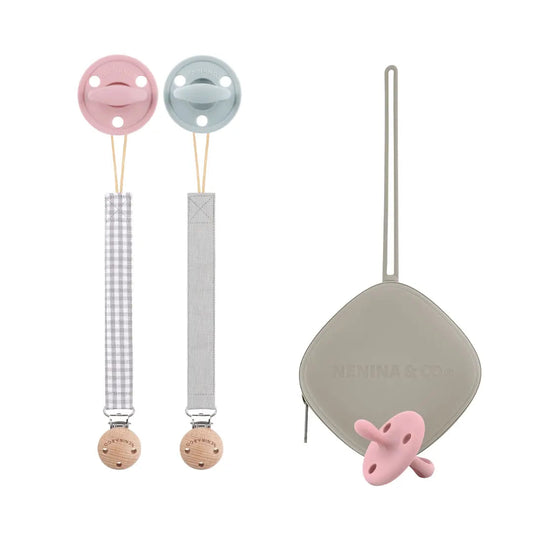 Kit 1 Guardachupete + 2 Chupeteros + 2 Chupetes   DIAMOND Nenina & Co