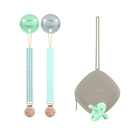 Kit 1 Guardachupete + 2 Chupeteros + 2 Chupetes DIAMOND Nenina & Co