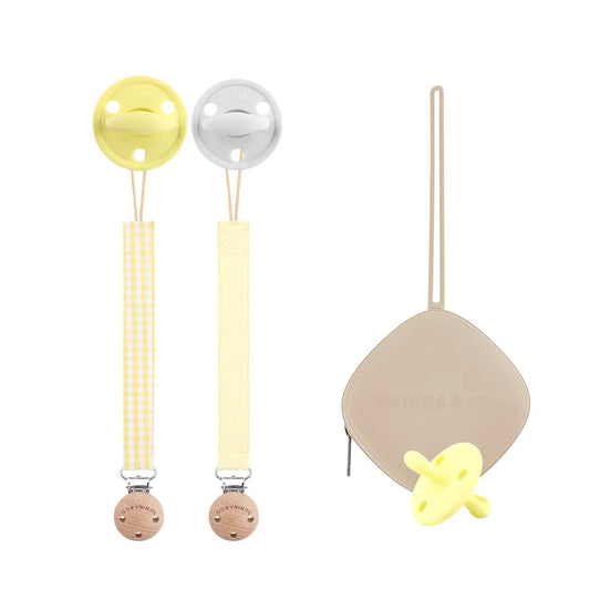 Kit 1 Guardachupete + 2 Chupeteros + 2 Chupetes DIAMOND Nenina & Co