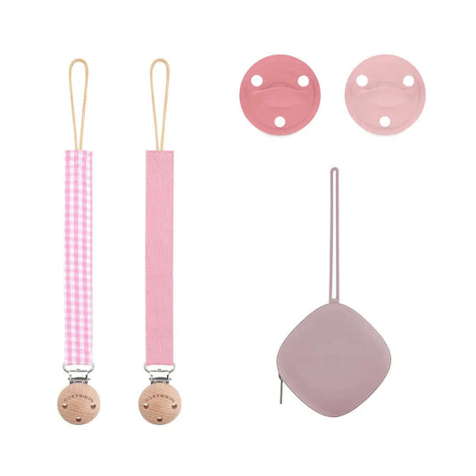 Kit 1 Guardachupete + 2 Chupeteros + 2 Chupetes DIAMOND Nenina & Co