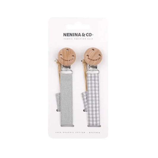 Kit 1 Guardachupete + 2 Chupeteros + 2 Chupetes Gris y Mint  DIAMOND Nenina & Co