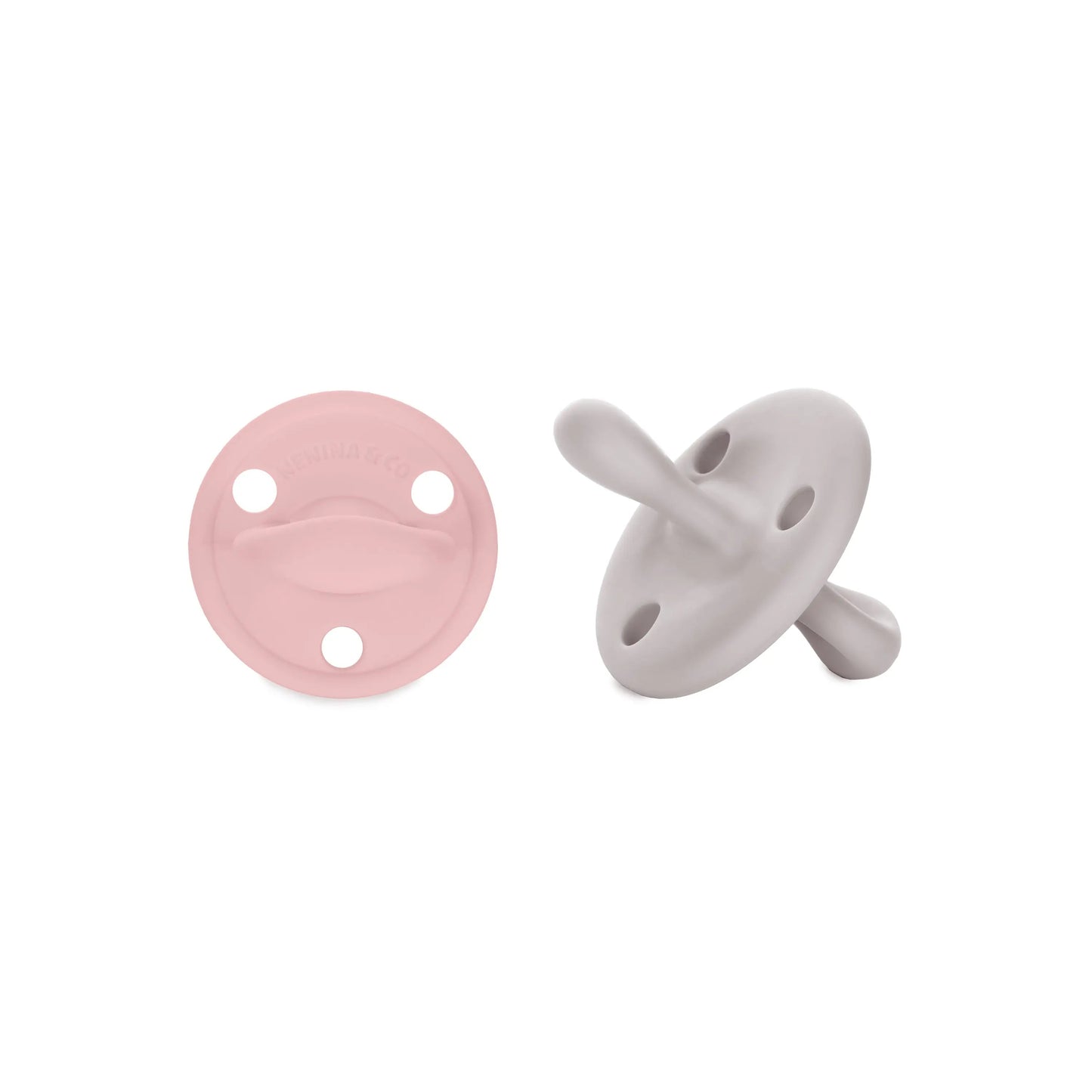 Kit 1 Guardachupete + 2 Chupeteros + 2 Chupetes Rosa y Gris DIAMOND Nenina & Co