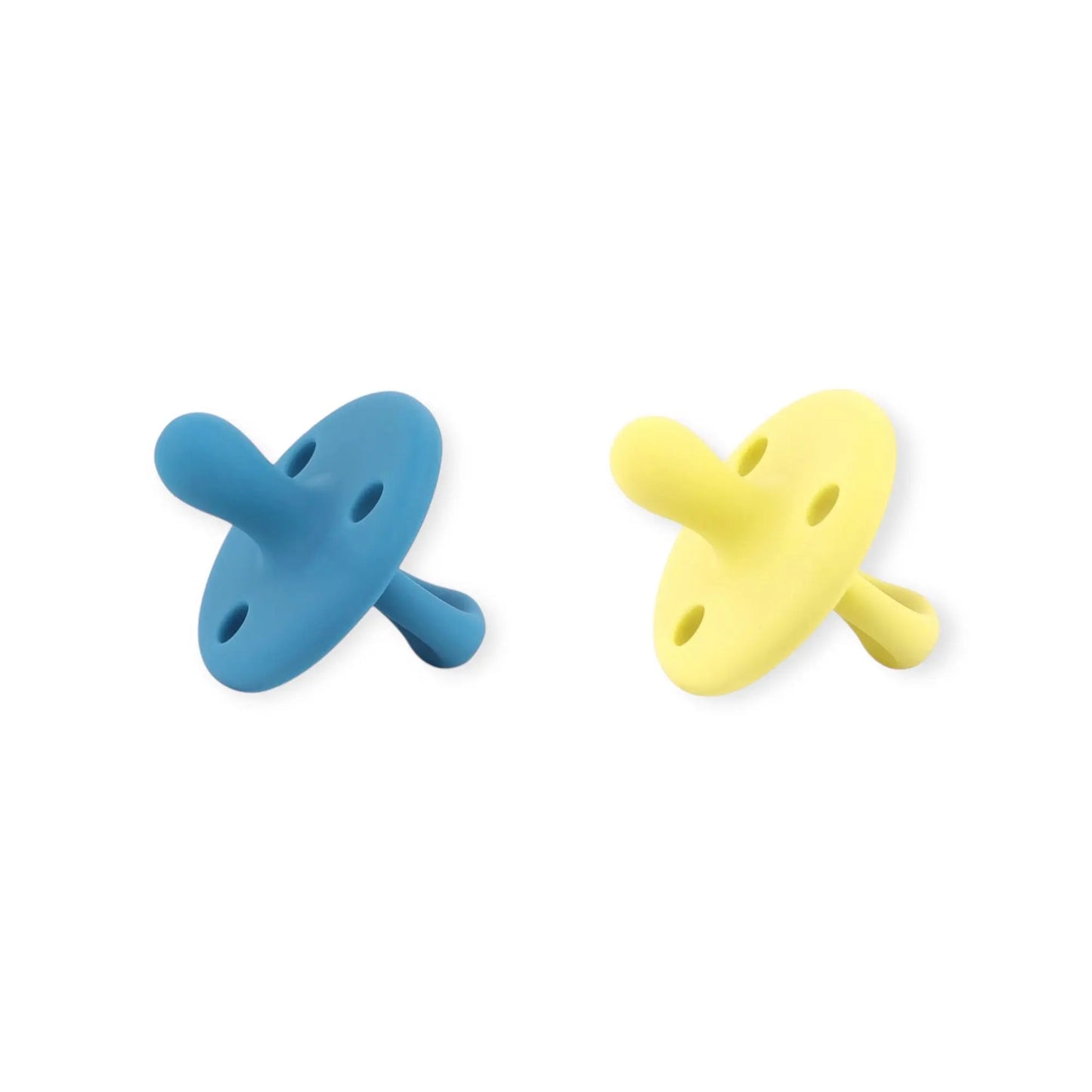 Kit 2 Chupetes Clásicos para Bebé Azul y Amarillo | Silicona Orgánica Nenina & Co