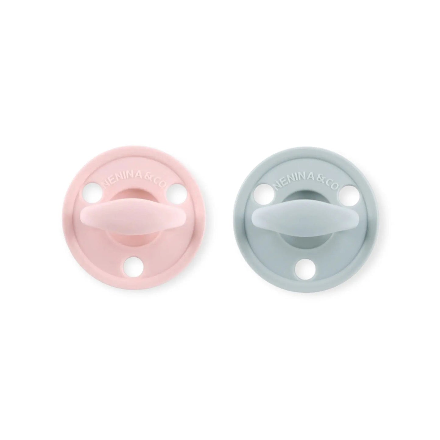 Kit 2 Chupetes CLÁSICOS Chupete Rosa Pálido + Gris Nenina & Co