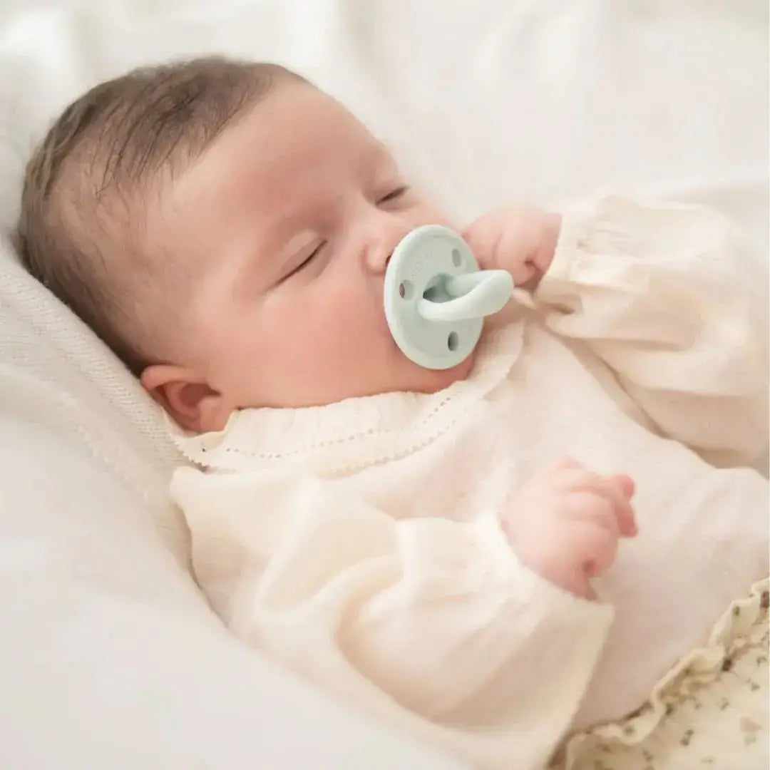 Kit 2 Chupetes Clásicos para Bebé Celeste y Gris | Silicona Orgánica Nenina & Co
