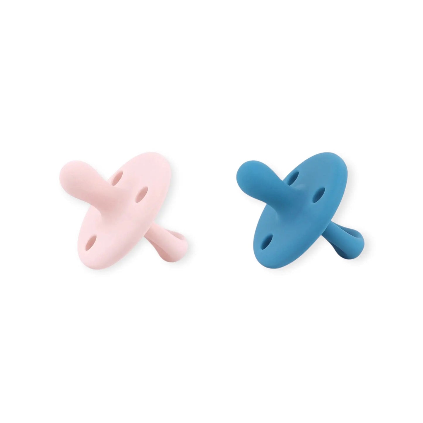 Kit 2 Chupetes Clásicos para Bebé Rosa Pálido y Blue | Silicona Orgánica Nenina & Co
