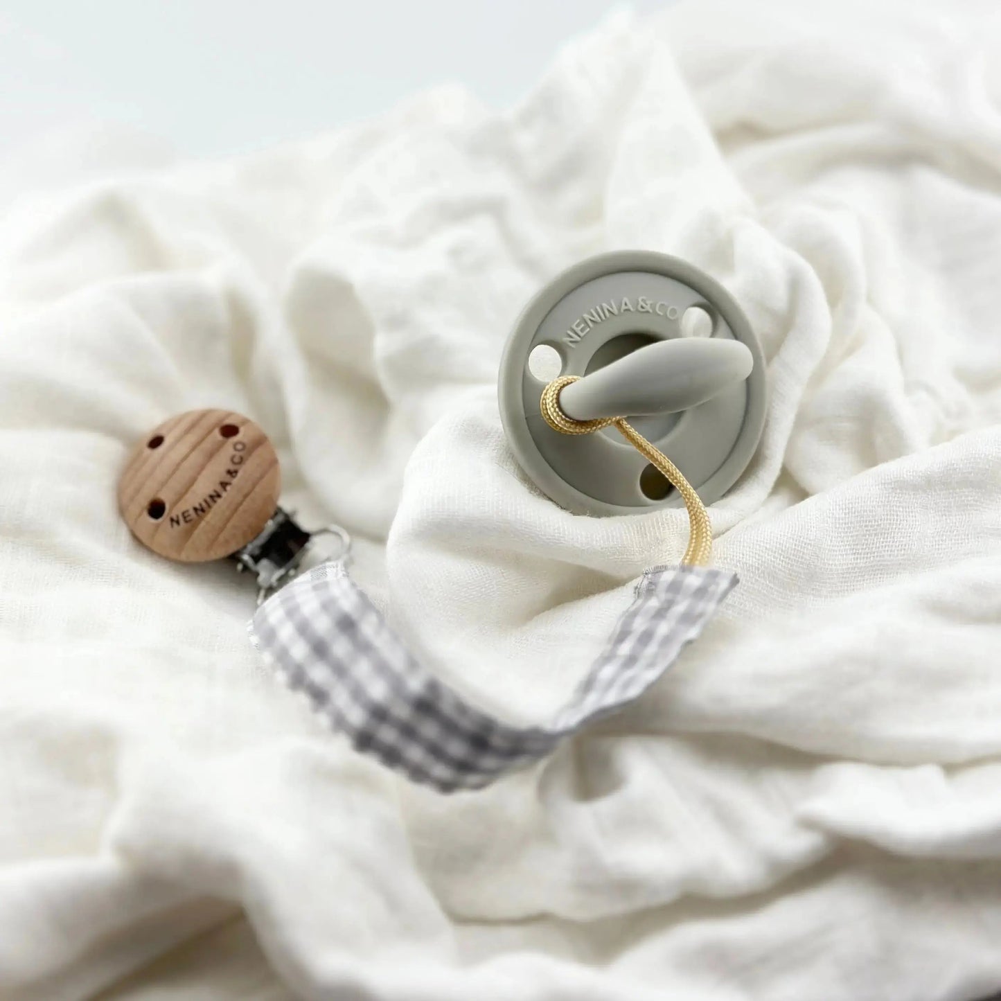 Kit 2 Chupetes Clásicos para Bebé Amarillo y Gris | Silicona Orgánica Nenina & Co