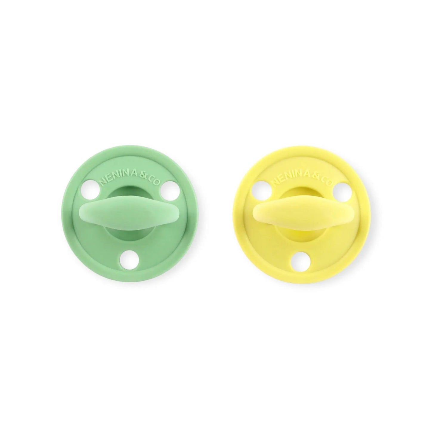 Kit 2 Chupetes Oliva y Amarillo Nenina & Co