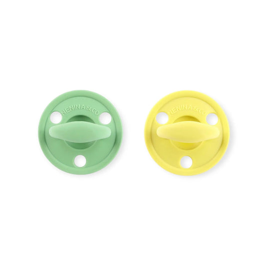 Kit 2 Chupetes Oliva y Amarillo Nenina & Co