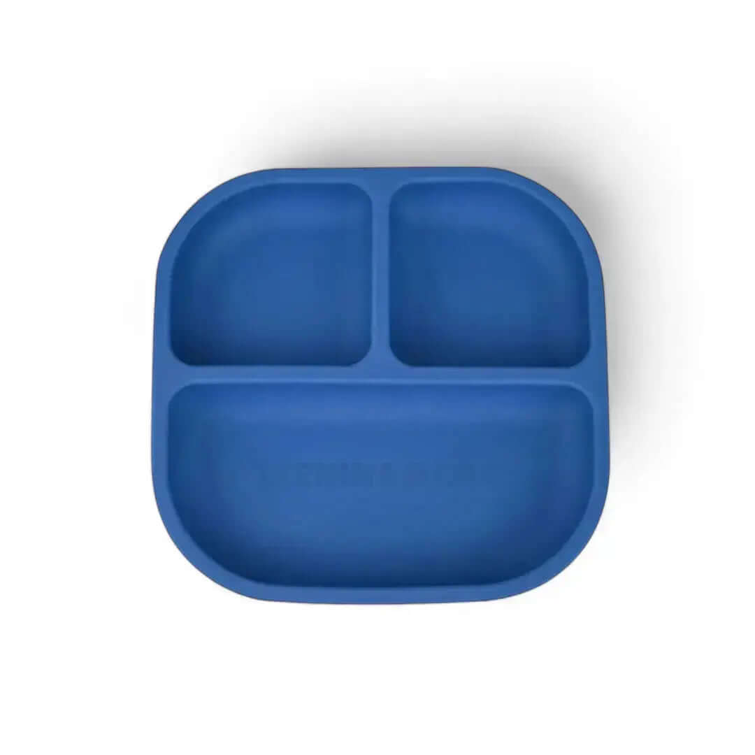 Kit Deluxe Babero + Vajilla BLW Blue 9 Piezas de Silicona orgánica con ventosas + Chupete Classic Breat Nenina & Co