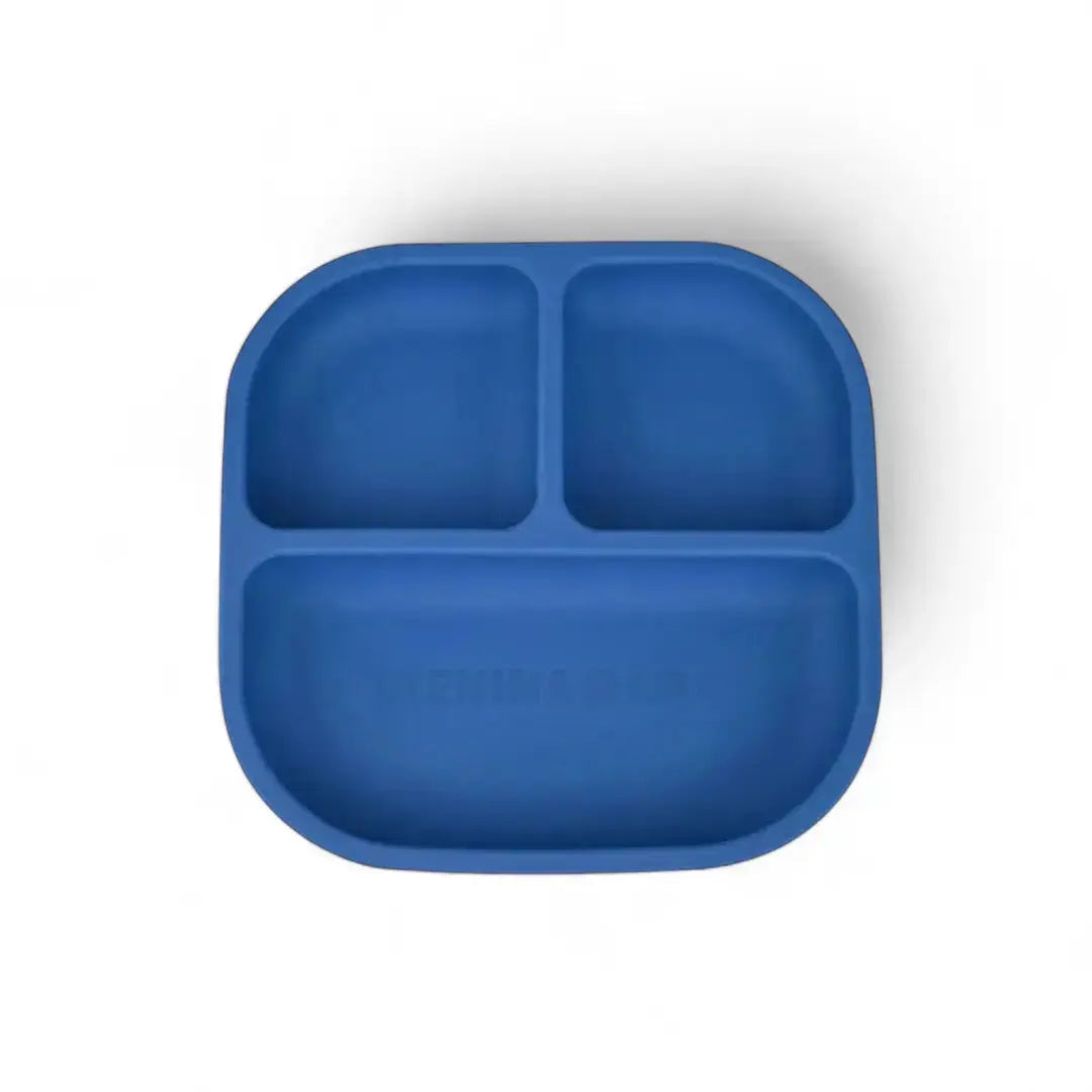 Kit Deluxe Vajilla + Babero BLW Blue 9 Piezas de Silicona orgánica con ventosas Nenina & Co
