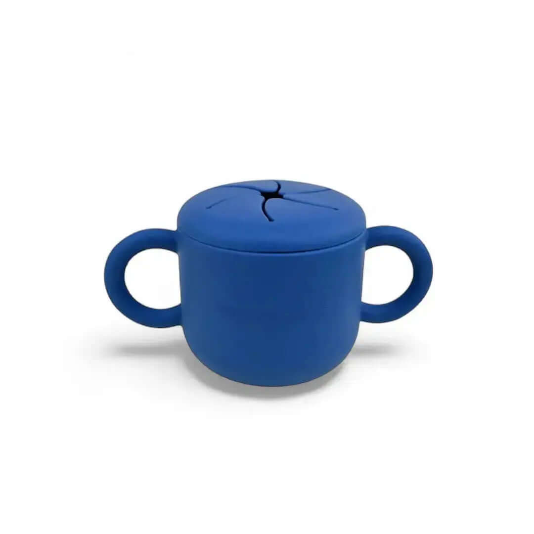 Kit Deluxe Babero + Vajilla BLW Blue 9 Piezas de Silicona orgánica con ventosas + Chupete Classic Breat Nenina & Co