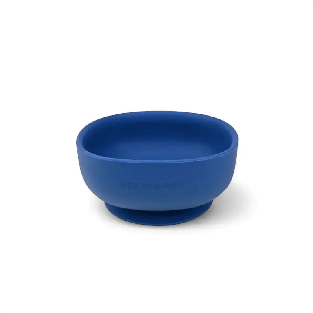 Kit Deluxe Vajilla + Babero BLW Blue 9 Piezas de Silicona orgánica con ventosas Nenina & Co