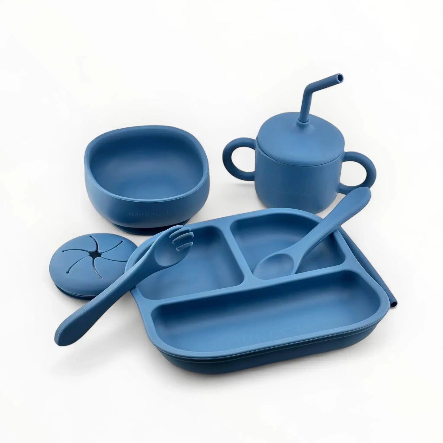 Vajilla BLW Blue 9 Piezas de Silicona orgánica con ventosas Nenina & Co