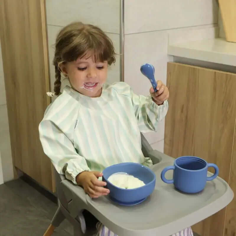 Babero con manga impermeable Vertical Stripes Nenina & Co